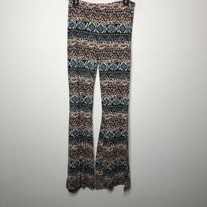 H.I.P. Mixed Media Tribal Flare Leg Pants